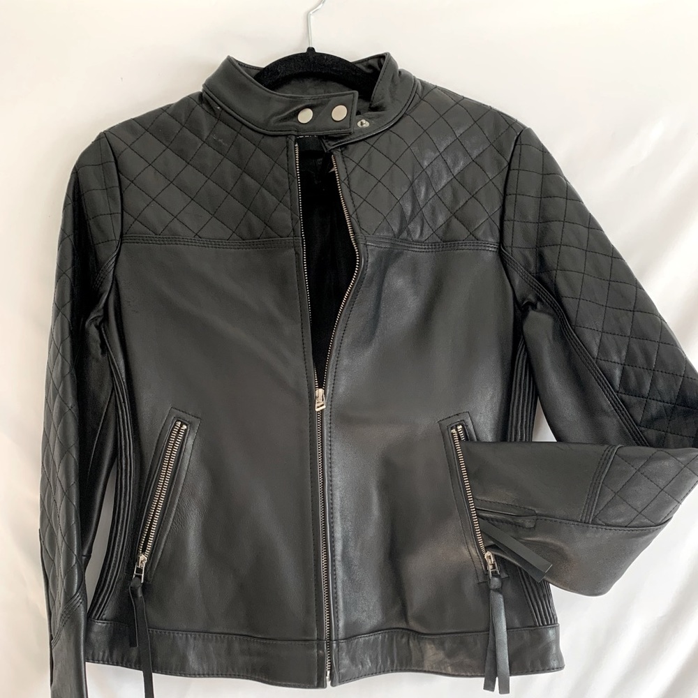Black leather jacket
